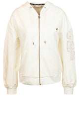 Sweat LIU.JO Sweatjacke mit Blumenstickerei Off-White (10105)