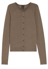 Produktbild 1 von HUGO BOSS BLACK Cardigan Fonami aus Schurwolle in Braun.