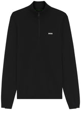 Pullover & Strickjacken HUGO BOSS GREEN Strickpullover mit Reißverschluss Schwarz (001)