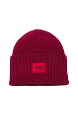 Produktbild 1 von HUGO Mütze Saffa mit rotem Logo-Aufnäher in Pink.