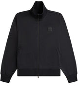 Produktbild 1 von FRED PERRY Trackjacke mit Label-Patch aus Leder in Schwarz.