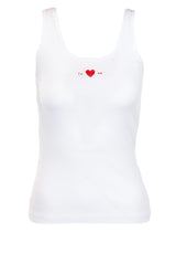 Jersey Love Future Top mit Stickerei Weiß (0100)
