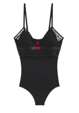 Produktbild 1 von HUGO Body Savana aus Leoparden-Spitze in Schwarz.