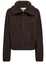 Produktbild 1 von MOS MOSH Strickjacke mit Troyer-Kragen in Braun.