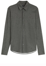 Hemden HUGO BOSS BLACK Hemd P-Roan mit Allover-Muster Oliv (347)
