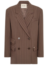 Blazer MOS MOSH Blazer mit Nadelstreifen und zweireihiger Knopfleiste Braun (160)