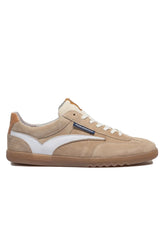 Schuhe VAN BOMMEL Retro-Wildleder-Sneaker mit Kontraststreifen Weiß (6)
