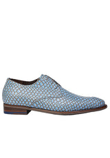 Schuhe VAN BOMMEL Business-Schuhe aus bedrucktem Leder Blau (4)