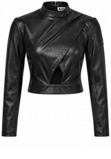 Jacken & Mäntel IYITO Lederjacke mit asymmetrischer Front Schwarz (100)