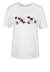Jersey LIU.JO T-Shirt mit Logo Weiß (P9560)