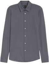 Hemden HUGO BOSS BLACK Hemd Roan mit Allover-Print Blau (404)