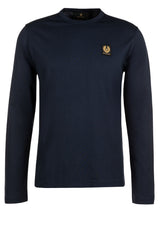 Jersey BELSTAFF ENGLAND Langarmshirt mit Logo-Patch Blau (DARK INK)