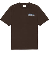 Produktbild 1 von Les Deux T-Shirt Record mit Backprint und Stickerei in Braun.