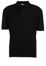 Produktbild 1 von BALDESSARINI Strick-Poloshirt Matia aus Baumwoll-Seiden-Mix in Schwarz.