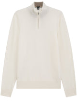 Produktbild 1 von HUGO BOSS BLACK Pullover Hemarlo mit Troyer-Kragen in Off-White.