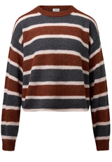 Produktbild 1 von DRYKORN Strickpullover Malese mit Streifenmuster in Braun.