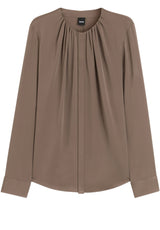 Produktbild 1 von HUGO BOSS BLACK Bluse Banorah mit Raffungen in Braun.