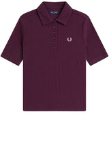 Jersey FRED PERRY Poloshirt aus breitem Rippmaterial Rot (37C)