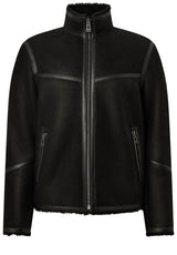 Produktbild 1 von BELSTAFF ENGLAND Lammfell-Jacke mit akzentuierten Nähten in Schwarz.