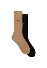 Bodywear HUGO BOSS BLACK Zweierpack Socken in regulärer Länge aus Bambusfaser-Mix Beige (260)