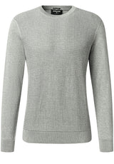 Produktbild 1 von Strellson Strickpullover Adrian aus Waffelstrick in Grau.