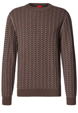 Pullover & Strickjacken HUGO Strickpullover Simond mit Jacquardstruktur Braun (223)