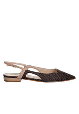 Schuhe LIU.JO Slingpumps mit Allover Logo-Monogramm Braun (MONOGRAM)