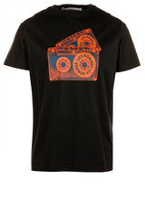 Jersey Les Hommes T-Shirt mit buntem Print Schwarz (99000)