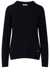 Pullover & Strickjacken LIU.JO Strickpullover mit dezentem Strass-Logo Schwarz (22222)