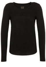 Jersey CAT NOIR Langarmshirt mit Glitzer-Logo Schwarz (90)