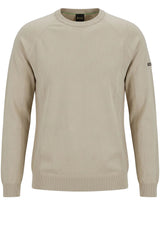 Pullover & Strickjacken HUGO BOSS GREEN Strickpullover Rank mit Logo-Stickerei Cremefarben (272)