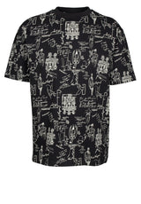 Jersey LAGERFELD T-Shirt mit Allover-Print Schwarz (990)
