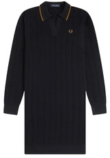 Kleider FRED PERRY Strickkleid mit Polokragen Schwarz (102)