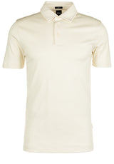 Jersey HUGO BOSS BLACK Poloshirt Palosh aus Interlock-Baumwolle Off-White (118)