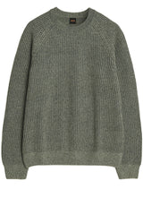 Pullover & Strickjacken HUGO BOSS ORANGE Strickpullover Kepler aus Zickzack-Rippstrick Oliv (370)