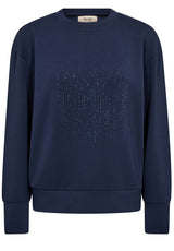 Produktbild 1 von MOS MOSH Sweatshirt mit funkelnden Strassteinen in Blau.