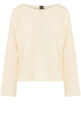 Jersey HUGO BOSS ORANGE Langarmshirt Faprosa aus Schurwoll-Kaschmir-Mix Off-White (118)