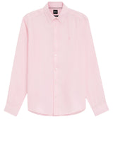 Hemden HUGO BOSS BLACK Hemd H-Liam aus Leinen Rosa (690)