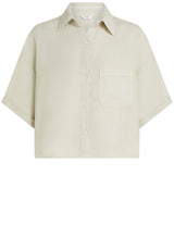 Blusen & Tuniken PENN&INK N.Y Kurzarmbluse aus Leinen Beige (054)