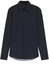 Hemden HUGO BOSS BLACK Hemd Hank mit Allover-Print Blau (404)