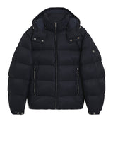 Jacken & Mäntel HUGO BOSS BLACK Wasserabweisende wattierte Jacke mit Jacquard-Mikro-Monogrammen H-Corbinian-264 Blau (404)