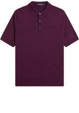 Produktbild 1 von FRED PERRY Strick-Poloshirt aus Baumwolle in Rot.