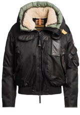 Produktbild 1 von PARA JUMPERS Bomberjacke Gobi mit Daunenfüllung und Lederpatches in Schwarz.