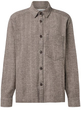 Produktbild 1 von DRYKORN Overshirt Dieggo mit Fischgrätstruktur in Braun.