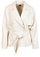 Blazer HUGO Kunstlederjacke Aisandi Weiß (115)