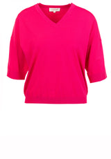 Pullover & Strickjacken CAT NOIR Strickshirt mit V-Ausschnitt Pink (58)