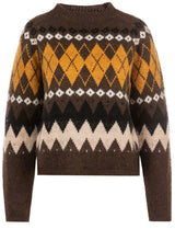 Produktbild 1 von GRACE Strickpullover mit Rautenmuster in Braun.