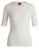 Jersey HUGO T-Shirt Darnelia mit Stack-Logo Weiß (102)