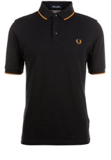 Jersey FRED PERRY Poloshirt mit kontrastierenden Details Schwarz (102)