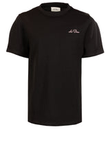 Jersey Les Deux T-Shirt mit floralen Stickereien Schwarz (100)
